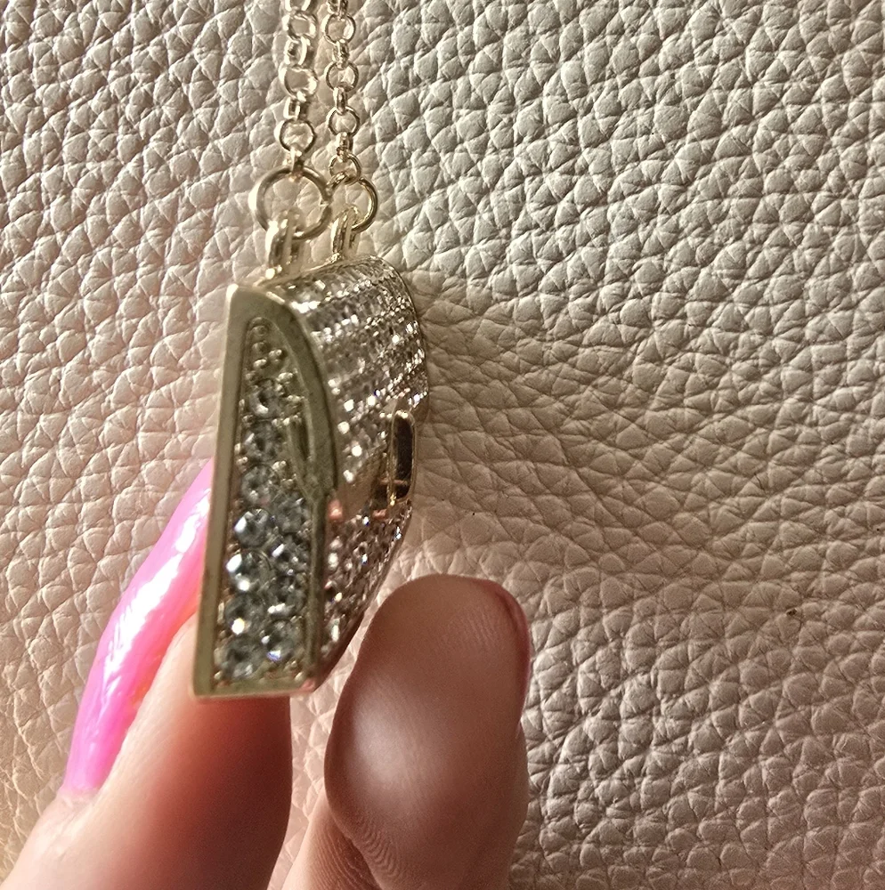 Gold and Silver Rhinestone Purse Keychain